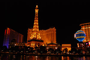 Hôtel Paris de nuit à Las Vegas