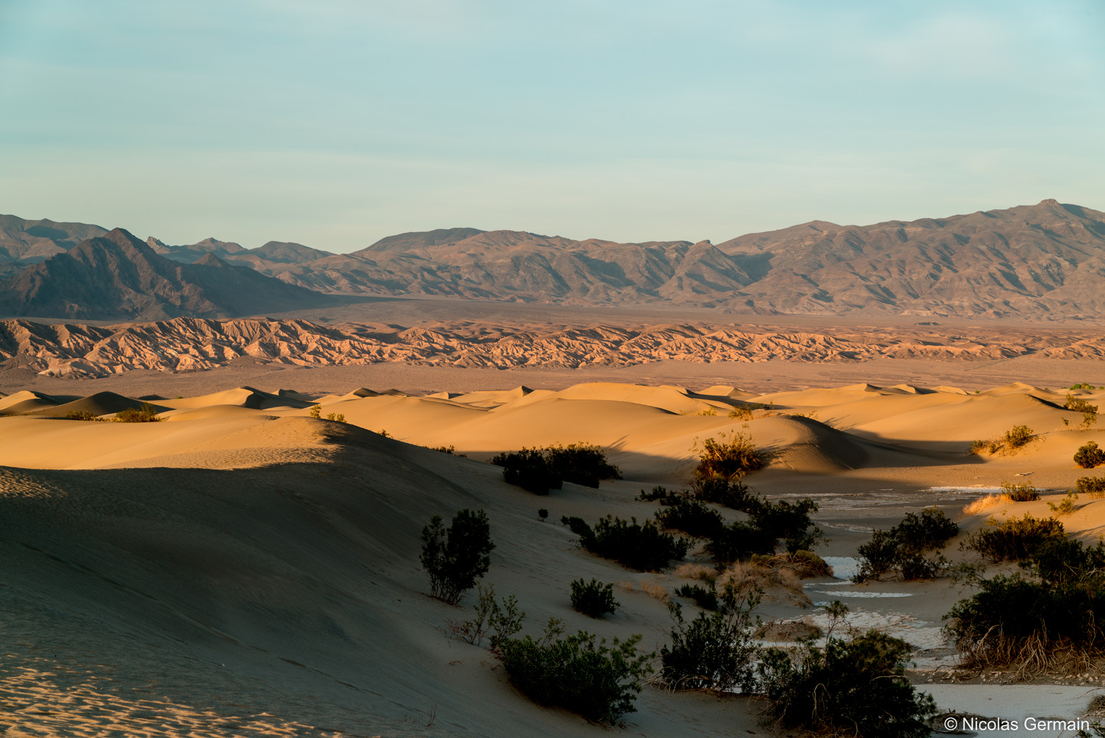Mesquite Flat Sand Dunes, dans le centre de Death Valley