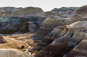 Chemin de balade dans les badlands de Blue Mesa, Petrified Forest