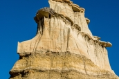 Nid d'aigle en haut d'une butte rocheuse dans Bisti Badlands, Nouveau-Mexique