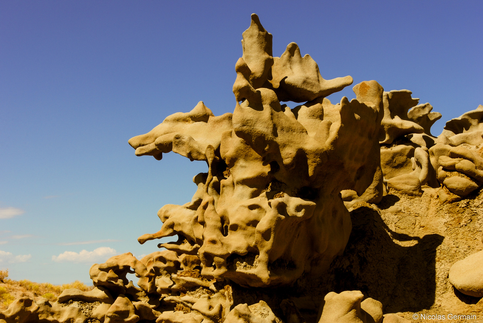 Rocher en forme de tête de coyote dans Fantasy Canyon, Utah