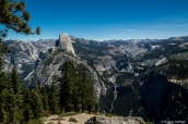 Half Dome, Vernal Fall et Nevada Fall vus de Washburn Point, Yosemite National Park