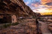 Ruine indienne située dans le camping de Chaco Culture au lever du soleil, Nouveau-Mexique