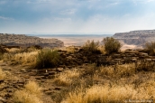 Vue sur le canyon de Chaco du sentier de Pueblo Alto Trail, Chaco Culture