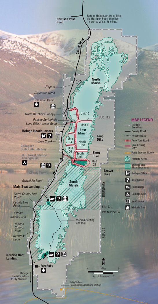 Carte de Ruby Lake National Wildlife Refuge