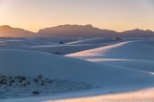 Paysage des dunes de White Sands au coucher du soleil, New Mexico