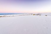 Désert blanc de White Sands après le coucher du soleil, Nouveau-Mexique
