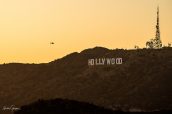 Panneau Hollywood sur le Mt Lee au sunset